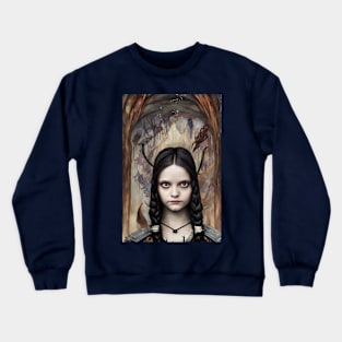 Wednesday Addams Anime Portrait 3 Crewneck Sweatshirt